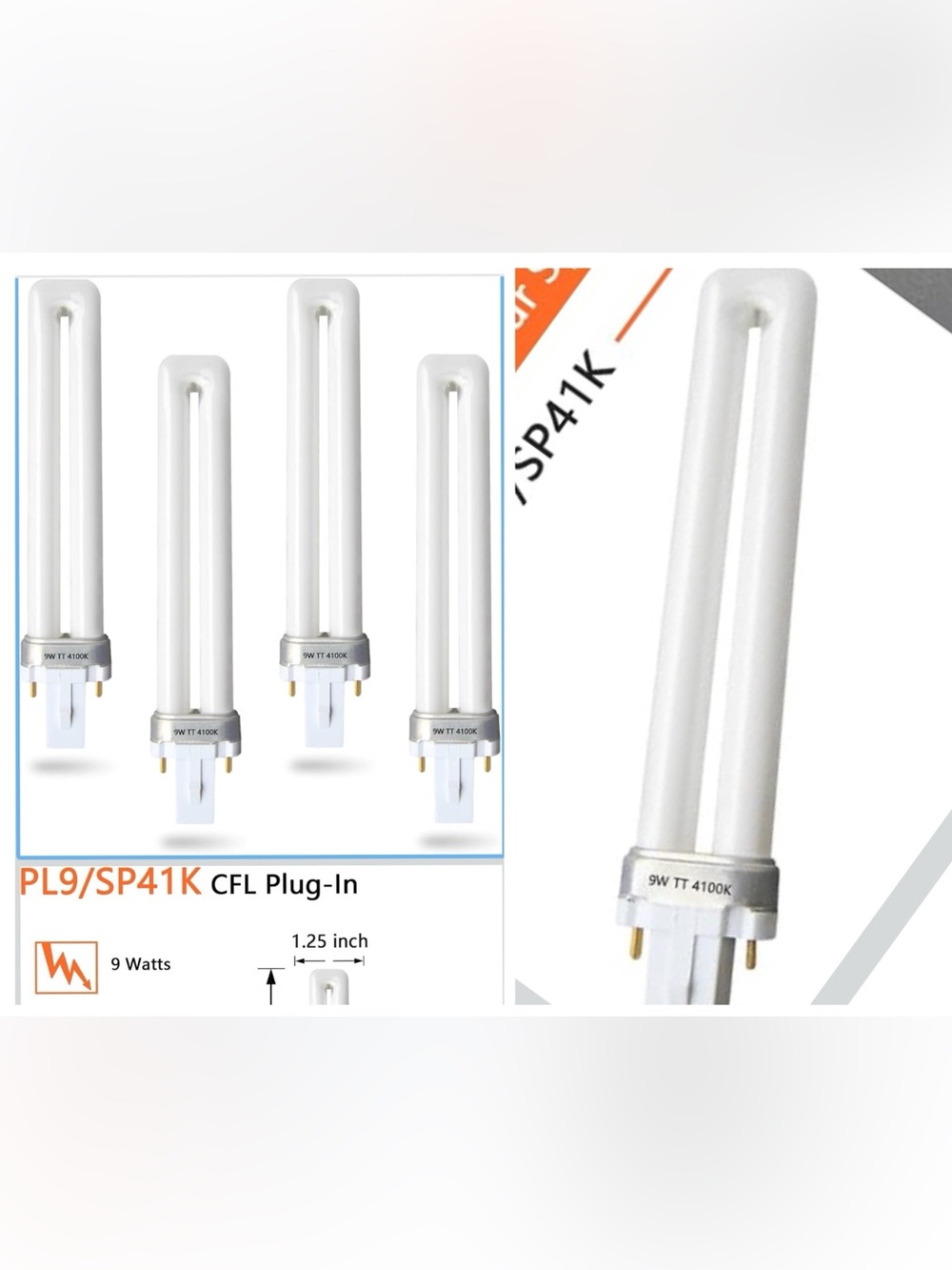 Sunlite PL 2-Pin 9W 4100K Compact Fluorescent Bulbs - White (5 Pack)